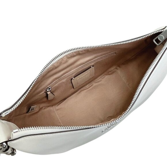 NWT ✅ Coach PACE Smooth Leather Shoulder Bag CT644 CHALK / SILVER⭐ NWT - Picture 5 of 17